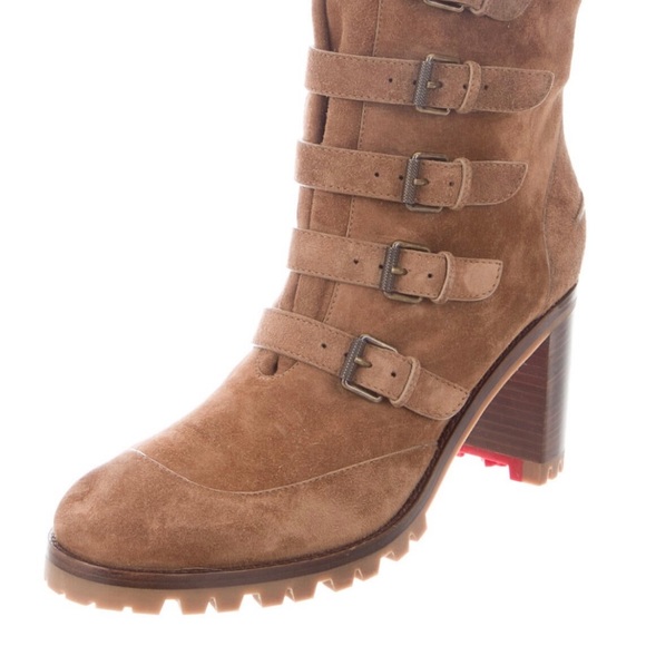 Christian Louboutin tan suede buckle boots. Size 10 (box not included) - Picture 8 of 11